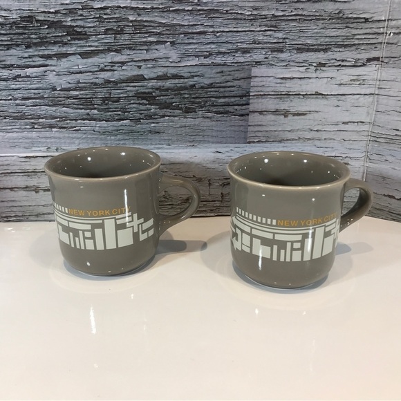 FISHS Eddy Take 5 Grey New York City Coffee Mug Cup Set of 2 - Picture 2 of 6